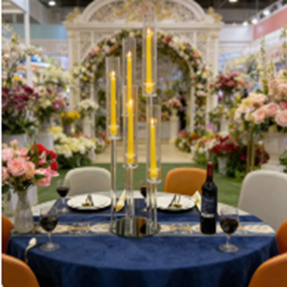 

5-ручные акриловые канделябры для вазы, свадебные украшения, центральные украшения, подсвечник для свадебного украшения i385