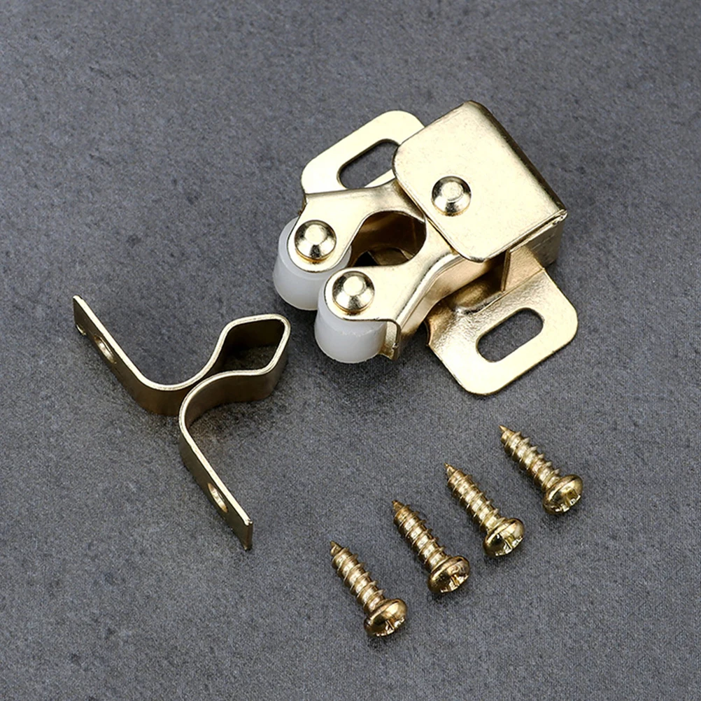 

Latches Door Clip Home Double Roller Catch Drawer Golden Cold Rolled Steel Cabinet Catches