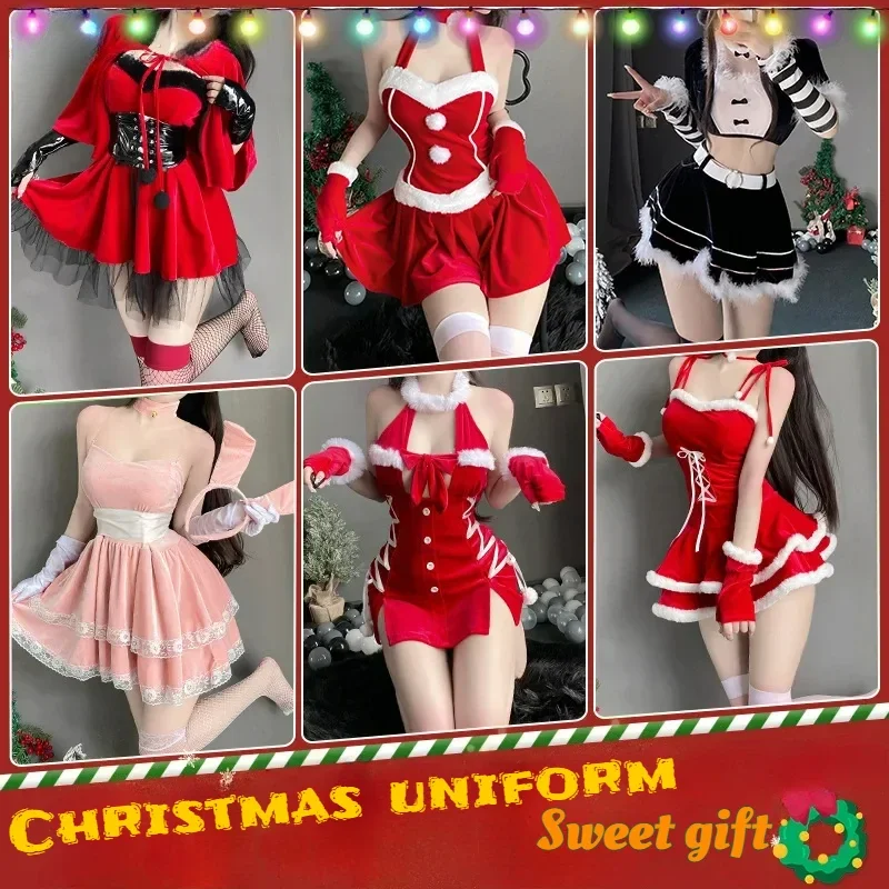 Christmas Sexy Lingerie Dress Sweet Bunny Girl Costume Rabbit Woman Set Cosplay Costume Role Play Uniform Stage Performance Set