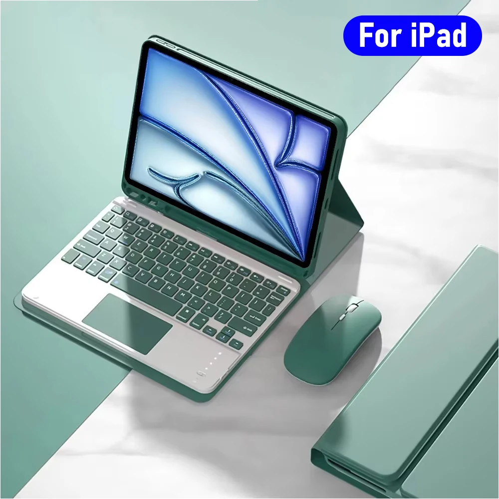 Case With Keyboard For iPad Air 11/13Inch M2 M3 M4,Detatchable Keyboard Cover For iPad Air 4 5 10.9 Air 6th 7th 8th Gen 11'',iPad 10th Gen/iPad A16 2025,iPad Cover Built-in Pencil Holder