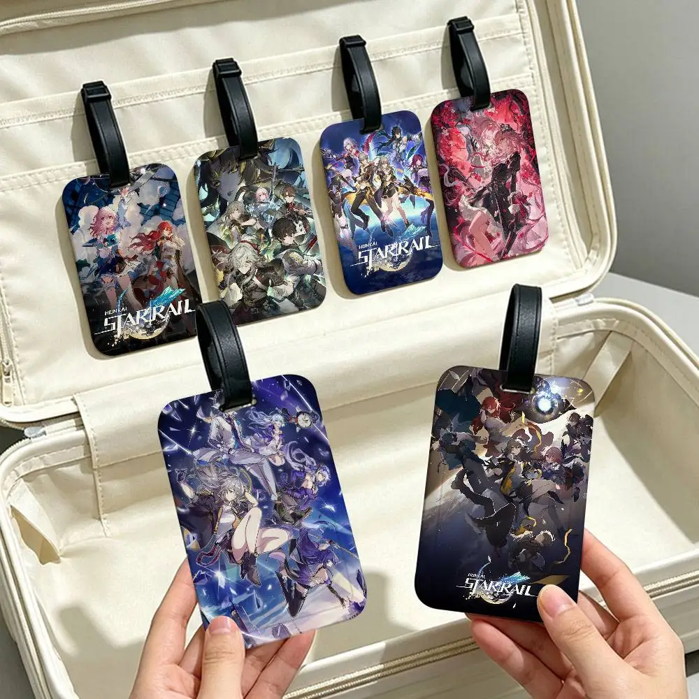 Game Honkai Star Rail Lightweight Anti lost PVC Luggage Tag Removable Info Card Sleeve Backpack Travel Accessory