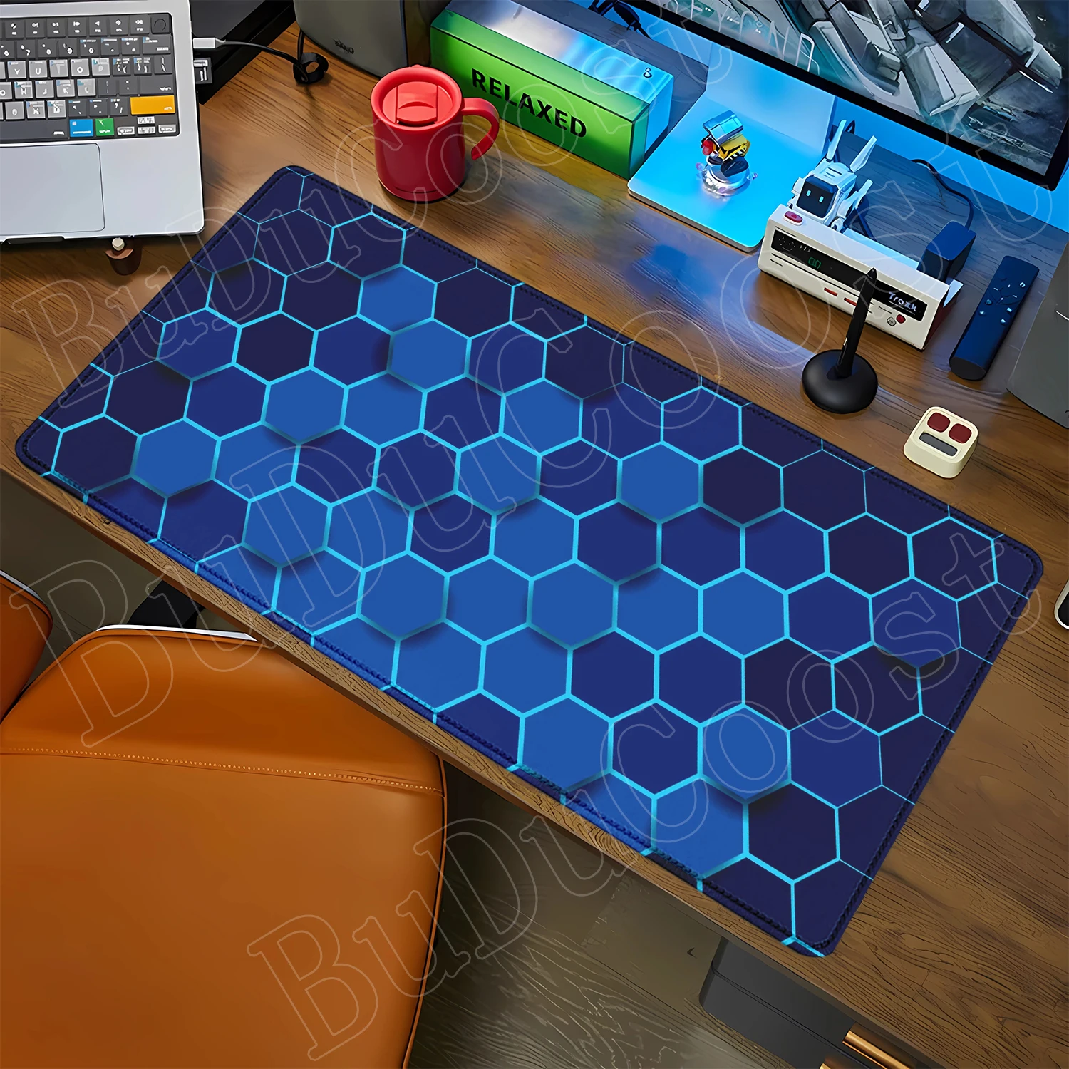 Hexagon Mousepad ComputerCarpet Table Mat Desktop Anti-Slip RubberBottom Dustproof Moisture-Resistant Edge StitchedEasy To Clean