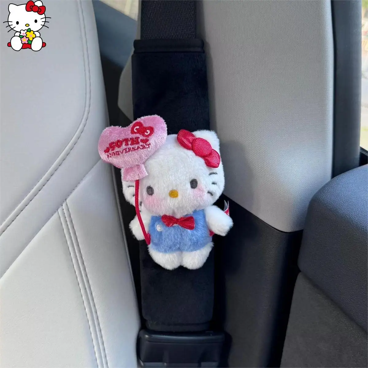 Kawaii อะนิเมะ Hello Kitty เด็กรถที่นั่งเข็มขัดการ์ตูนที่นั่งเข็มขัดป้องกันรถอุปกรณ์เสริมรถที่นั่งเข็มขัดเครื่องประดับ