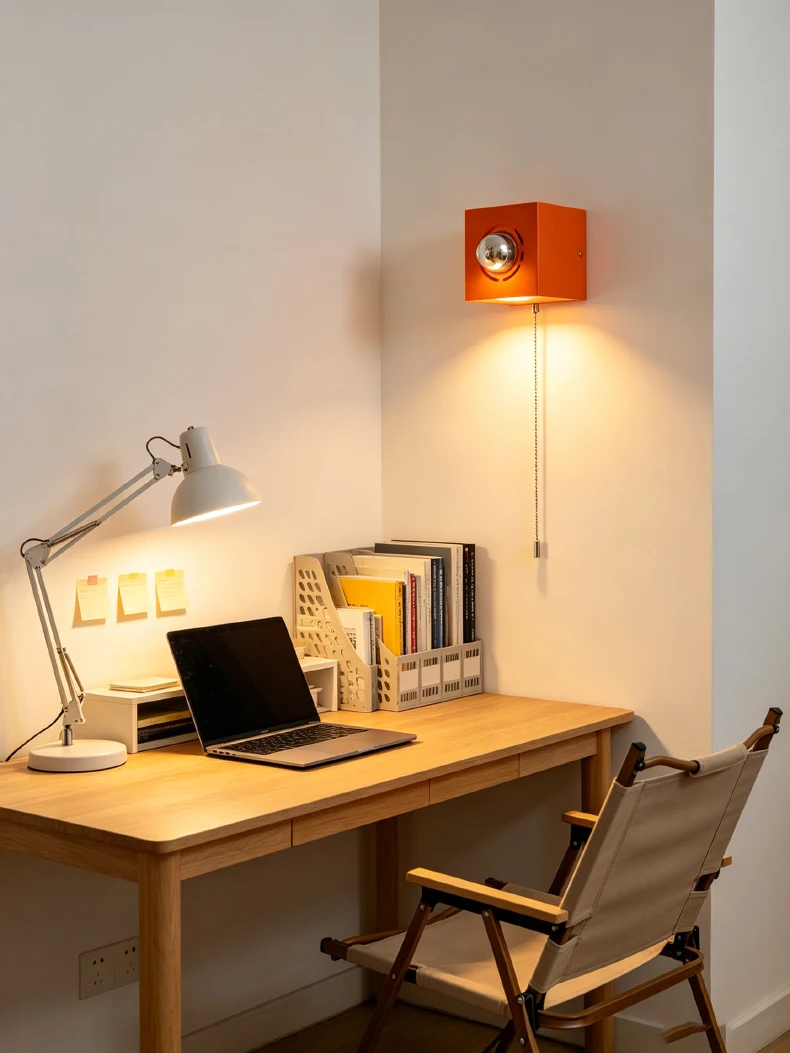 Metal Orange Wall Light Home Art E27 Bulb Indoor