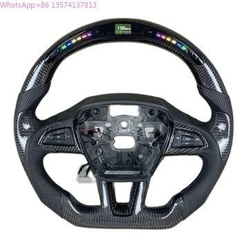 

Customization for Ford Focus 2015 2016 2017 2018 MK2 MK3 ST RS LED Display Carbon Fiber Sports Steering Wheel Perforated Leather