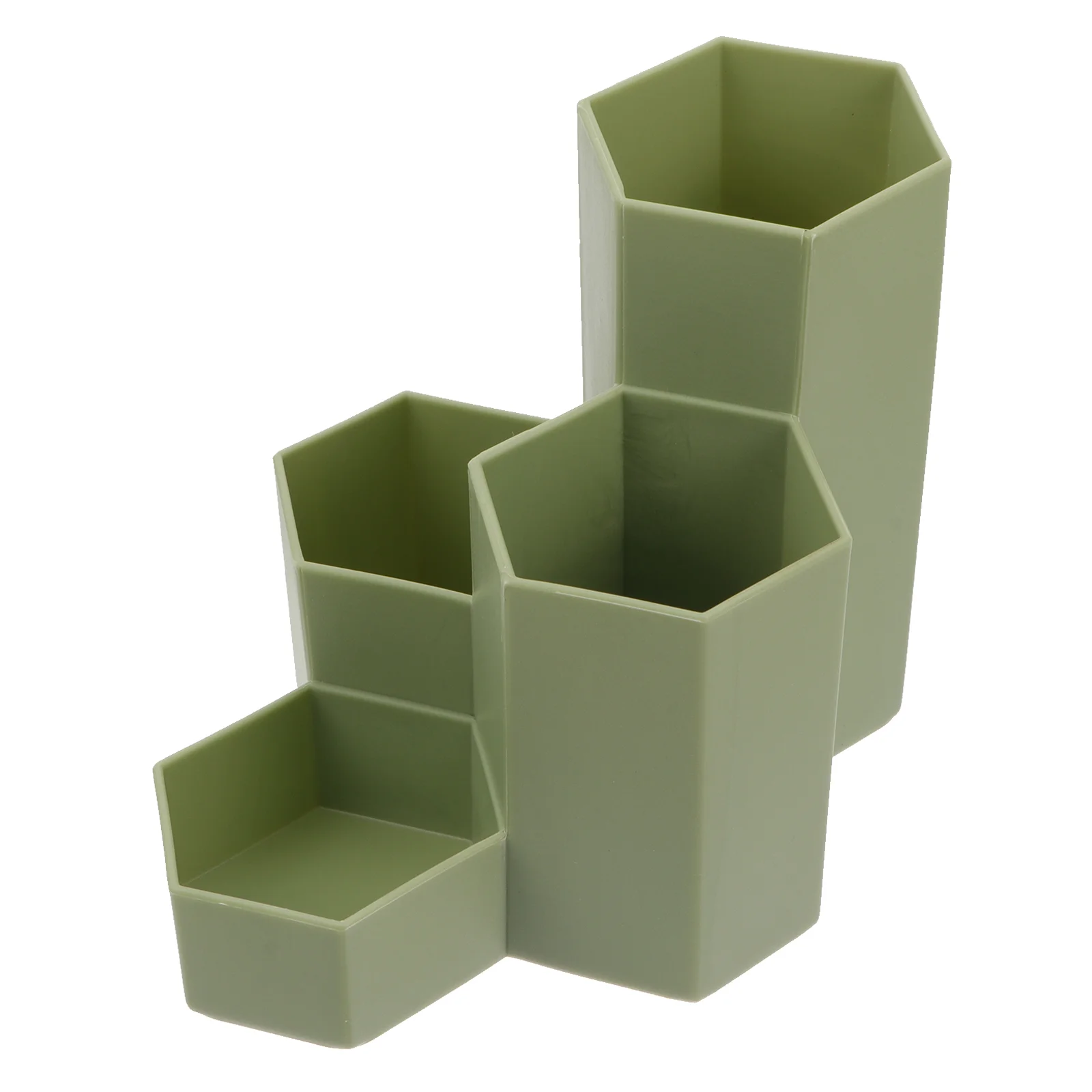 

Hexagonal Pen Holder Case Plastic Organizer Desktop Storage Cup Makeup Stationery Cosmetics