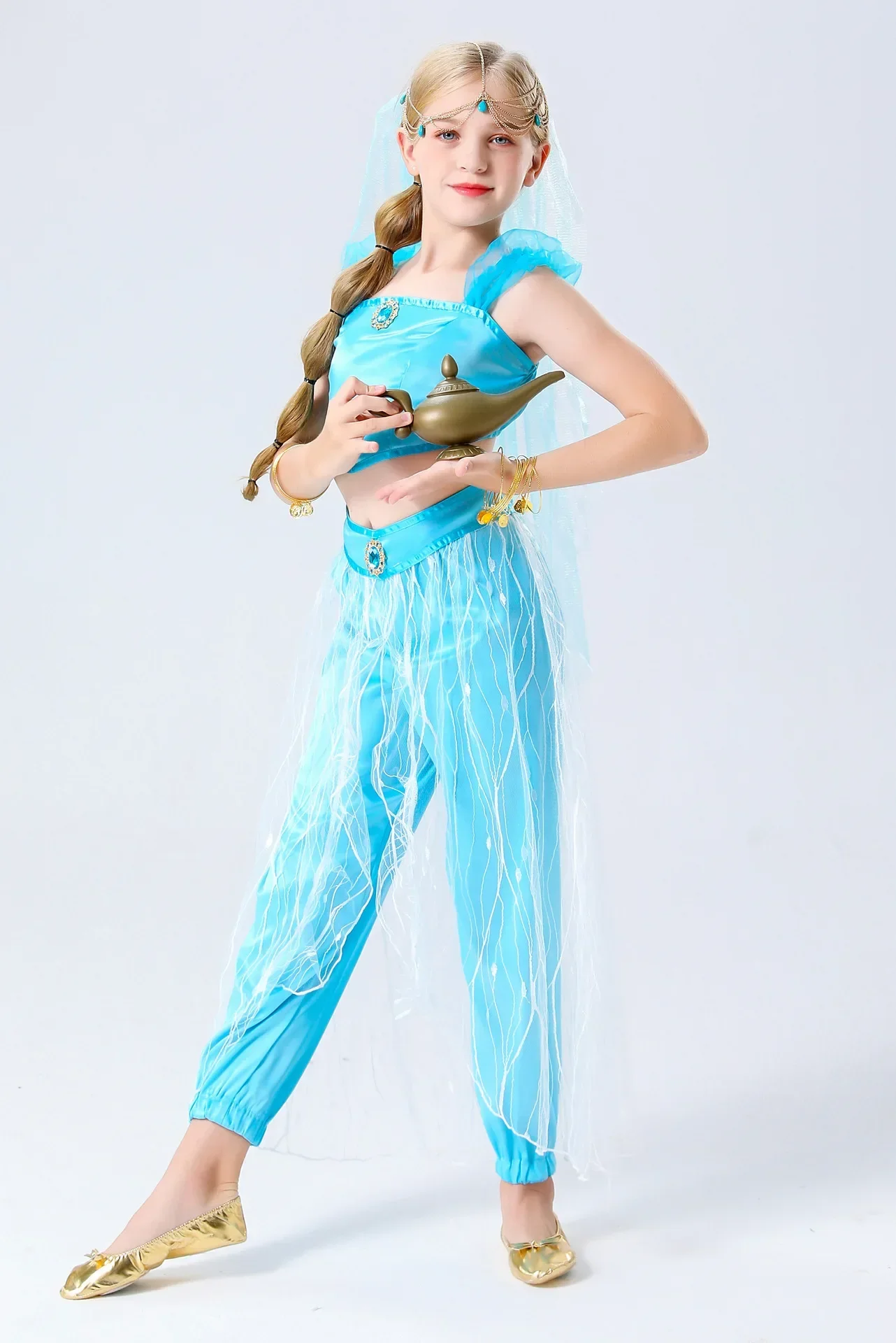 Children's Princess Jasmine Dress Role-Playing Performance Costume