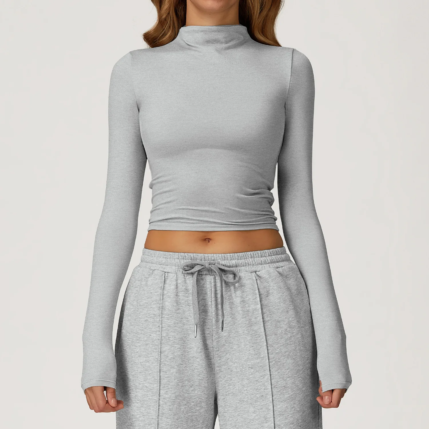 

Спортивный укороченный топ для йоги с длинными рукавами, водолазка, женская футболка для фитнеса и бега, быстросохнущая футболка с эффектом пуш-ап для тренировок в тренажерном зале, узкие рубашки для йоги