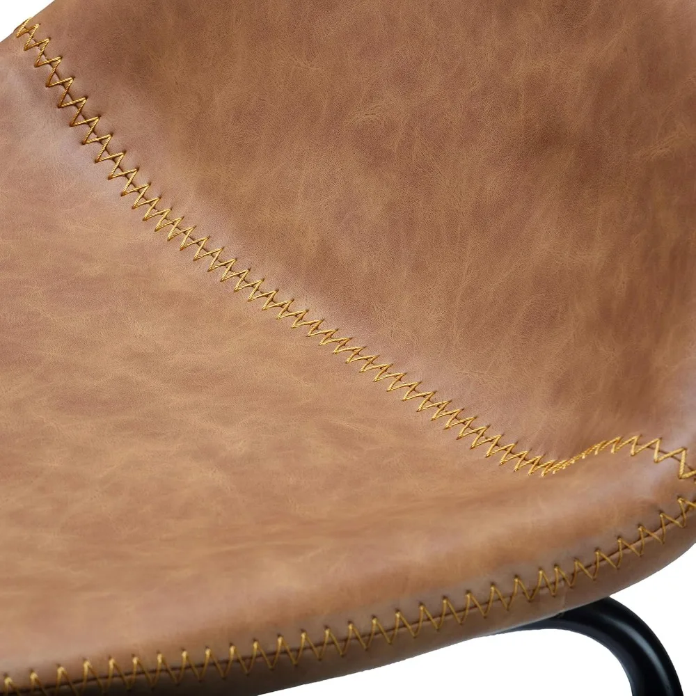 Cortesi-Brown Falso Couro Bancadas Altas, Bar Stool, Uso Doméstico, 25 polegadas, Sela