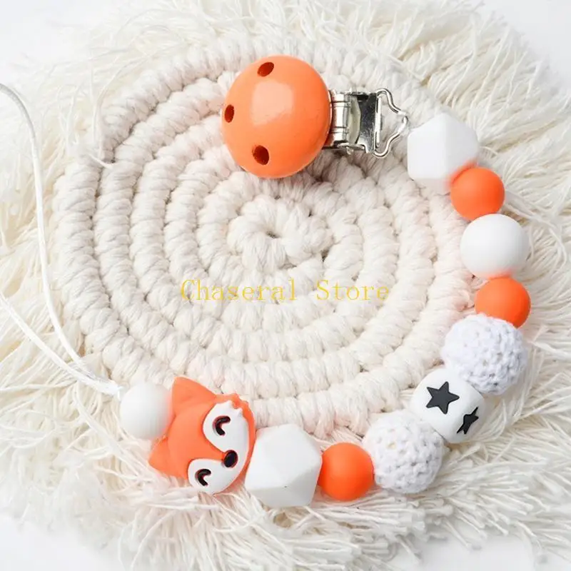 E7ce Baby Pacifier Clip Nursing Holder ผู้ถือซิลิโคนลูกปัด Teether Chain คลิป Diy Dummy หัวนม
