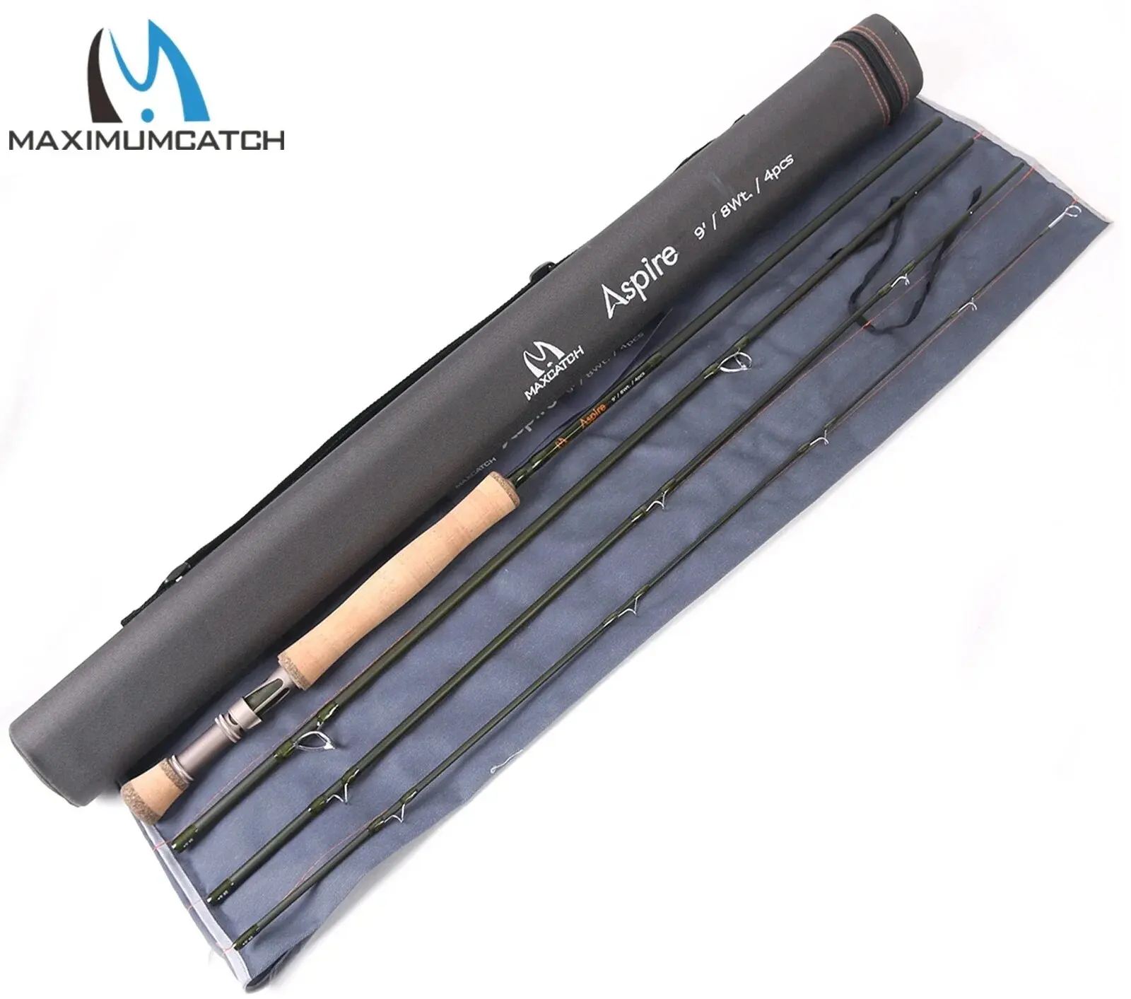 Maximumcatch Aspire 9FT 5/6/8 WT Fly Fishing Rod IM10 40T Carbon Fiber Fast Action Fly Rod With Tube Case