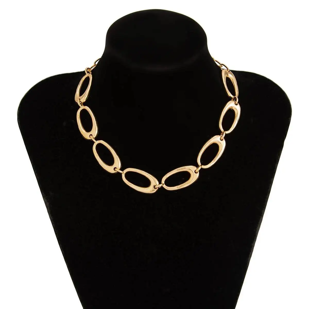 

Ingemark​ Punk Gold Color Hollowout Geometric Choker Necklace for Women New Trend Metal Sweater Clavicle Chain Party Jewelry