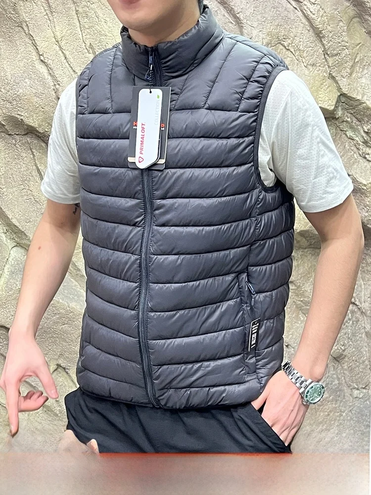 

Dync Warmth Tech Хлопковый жилет Мужской уличный повседневный воротник-стойка Ветрозащитный водостойкий осенне-зимний жилет на молнии Soli...