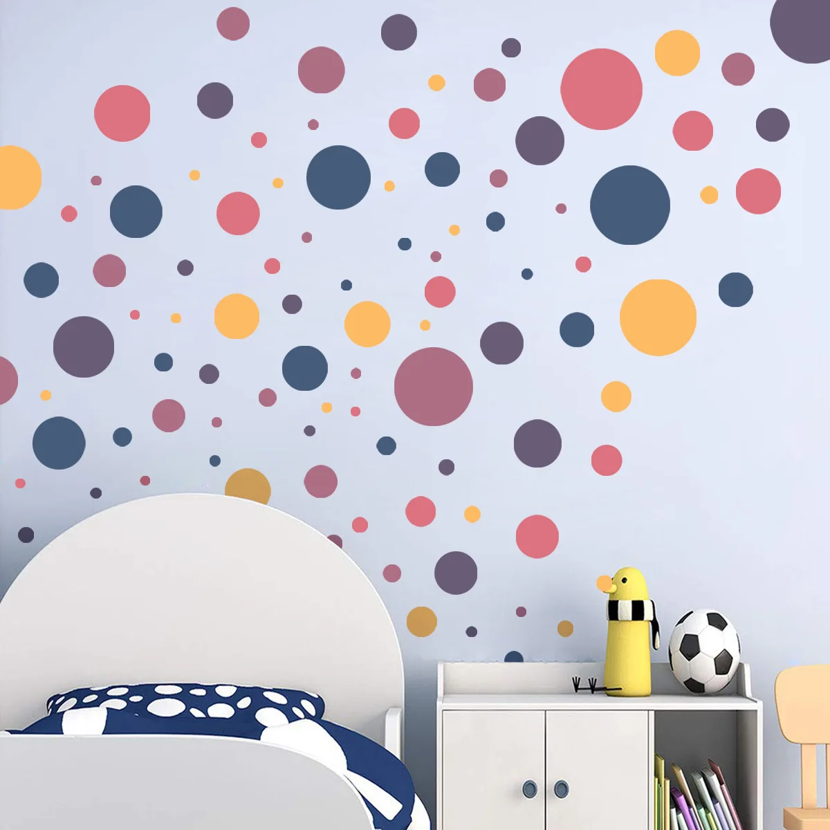 Colorful Bordeaux Circle Creative Decorative Wall Stickers Background Wall Bedroom Removable Nursery Decorations Living Room