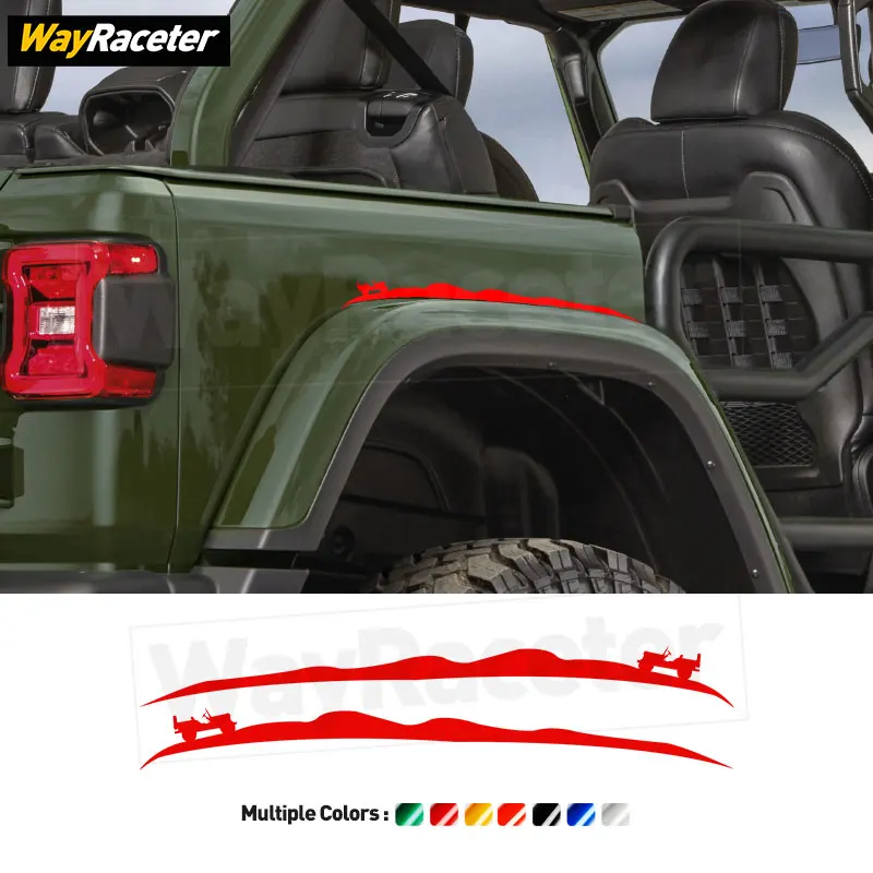 

2 Pcs/Set Rear Wheel Fender Decoration Decal Eyebrow Sticker For Jeep Wrangler JL 2020 2021 1941 Willys 2025 2024 Accessories