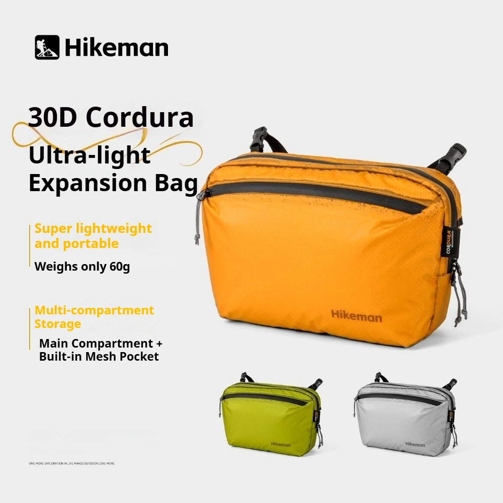 Hikeman 30D Cordura Ultra Light Waist Pack 60g Outdoor Hiking Bag with MOLLE Webbing, Adjustable Strap & Bottom Expansion Loops