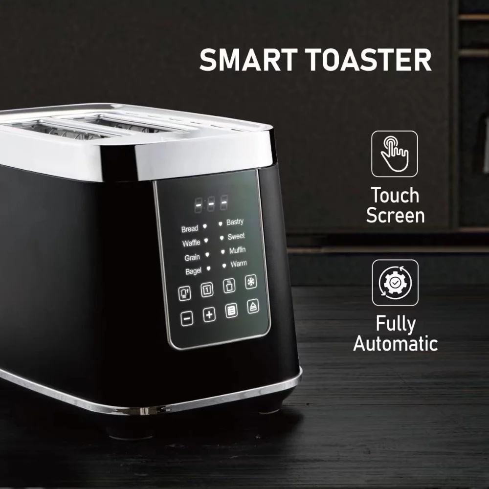 Smart Toaster Touchscreen, 7 Browning Settings, Preset Modes, Automatic Electric Digital Toaster 2 Slice