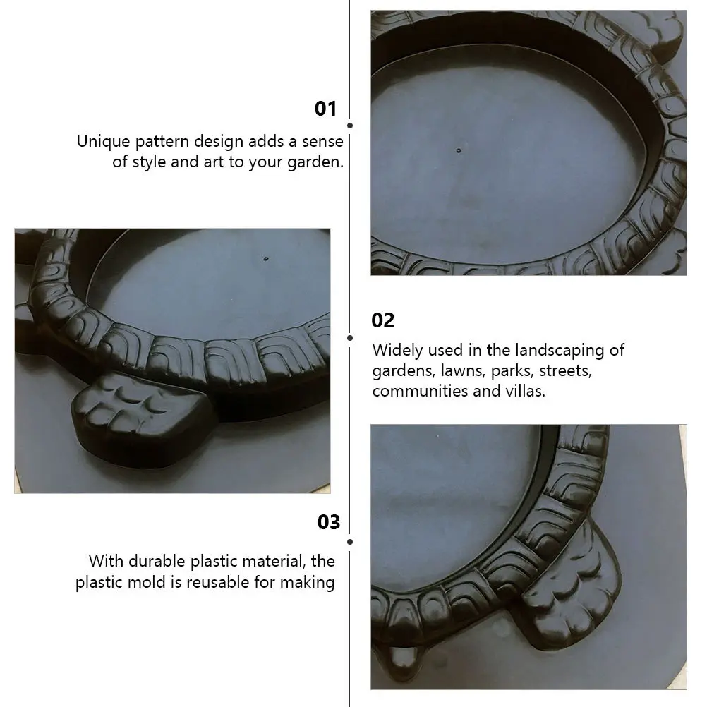 قالب أرضية بلاستيكي على شكل سلحفاة قالب رصف أسمنتي متين لتزيين حديقة الفناء والحديقة قالب حجري #1