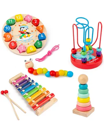 Montessori Baby Toys Kids 3D Wooden Puzzles Early Learning Baby Games Toys Educational Wooden Toys For Children Birthday Gifts