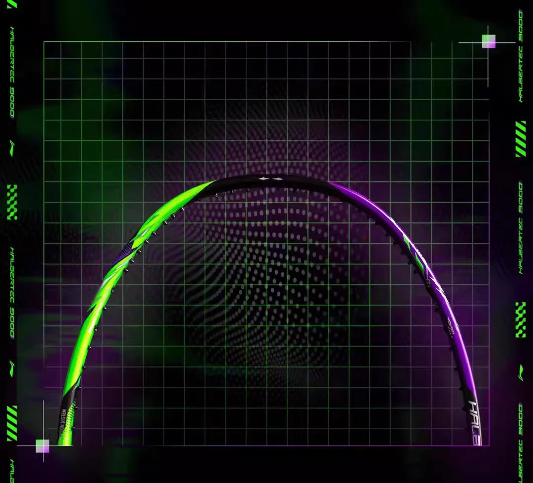 오리지널 라이닝 라켓, Halbertec 9000 볼 컨트롤 타입, 수비 및 공격형, 탄소 전문 배드민턴 라켓