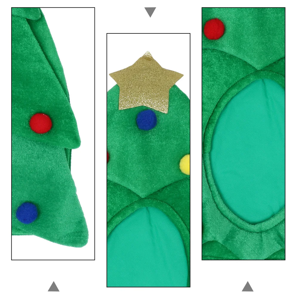

1Pcs Unique Christmas Hat Full Face Coverage Stylish Tree Design Holiday Party Prop Reliable Quality Festive Celebration