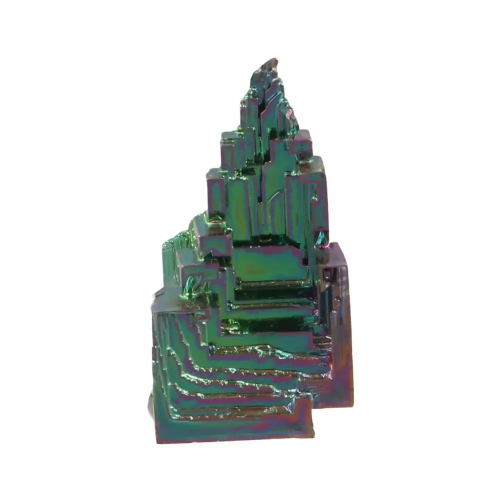 Stone Crafts Natural Bismuth Mine Carved Handmade Castle Ore Specimens Unique Rough Strange Stone Ornaments Souvenirs Gifts