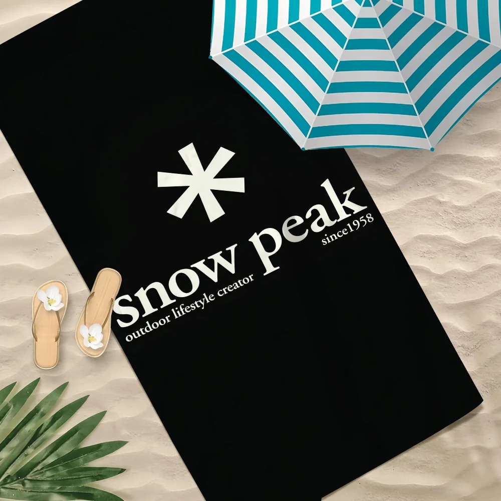 Fashion Outdoor S-Snow Peak Logo Towel Soft Pool Gift For Travel Gym Shower Camping Quick Dry Sports Large Beach Towel