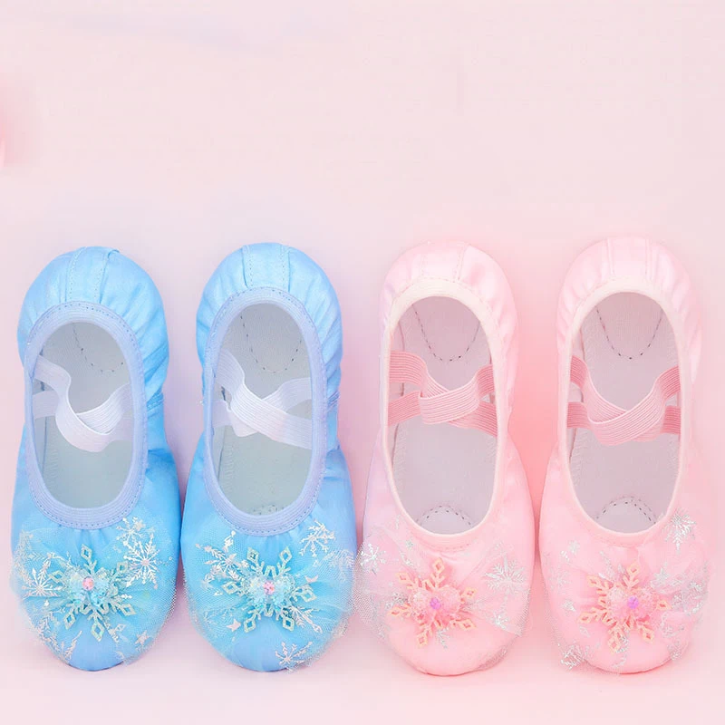 Ballet Dance Shoes Soft Soles Satin Mesh Sequins Elastic Bands Children's Dance Shoes Comfortable Breathable Women's Dance Shoes