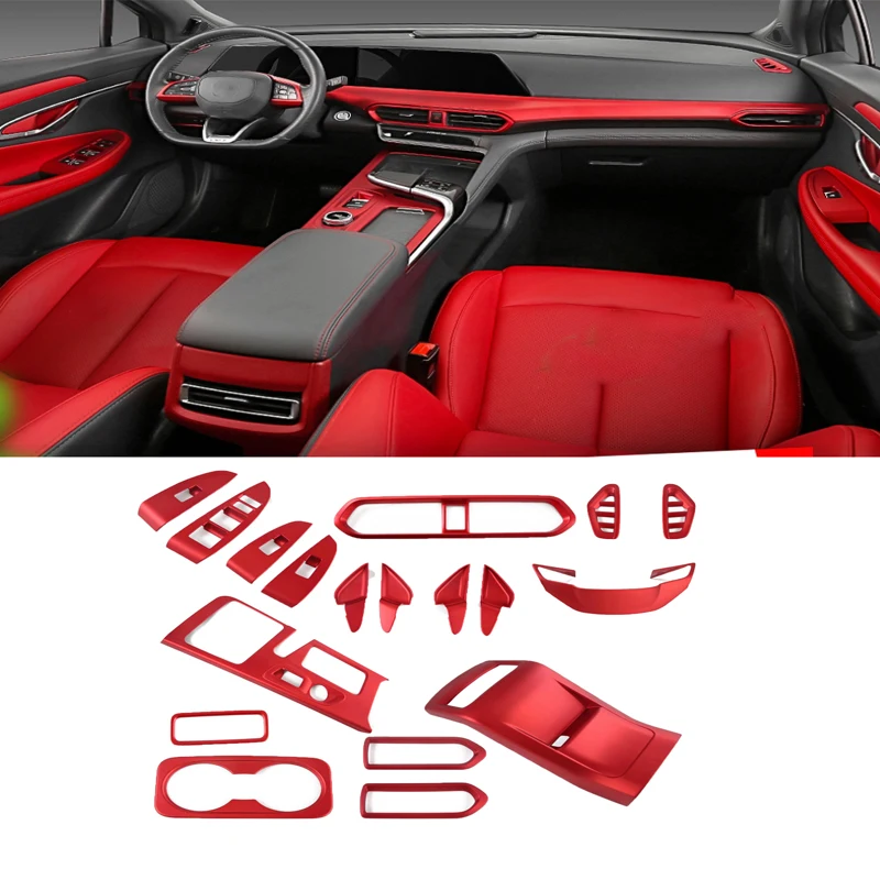 

Для Changan UNIT UNI-T 2020-2024 Red Look window rise switch, переключатель переключения передач, крышка воздуховода, аксессуары для интерьера