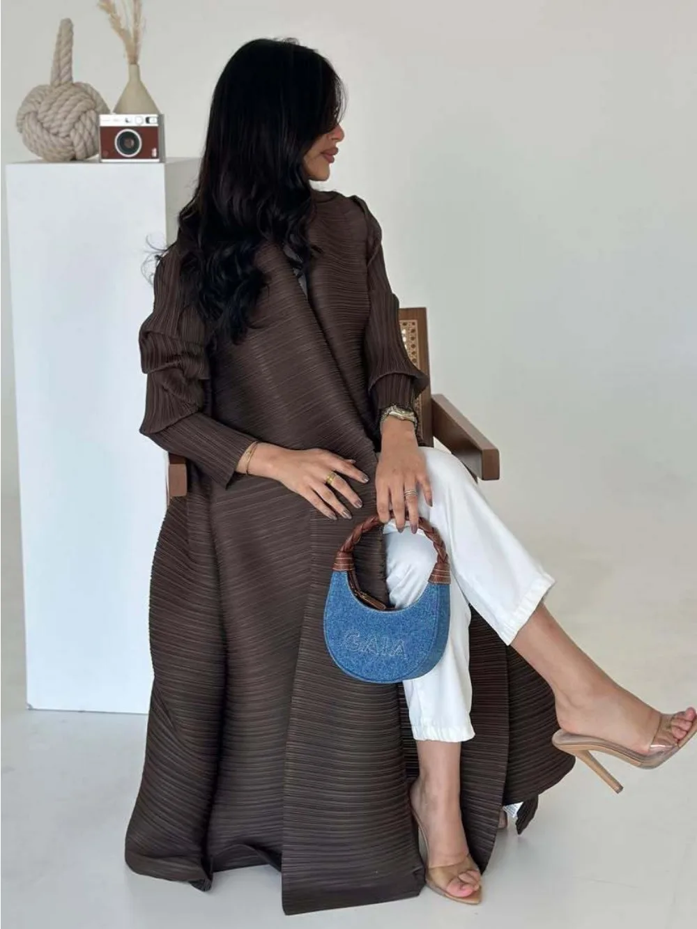 Eid Muslim Party Dress for Women Abaya Pleated Stretch Cardigan Ramadan Abayas Kaftan Islam Dubai Arab Modest Long Robe 2024
