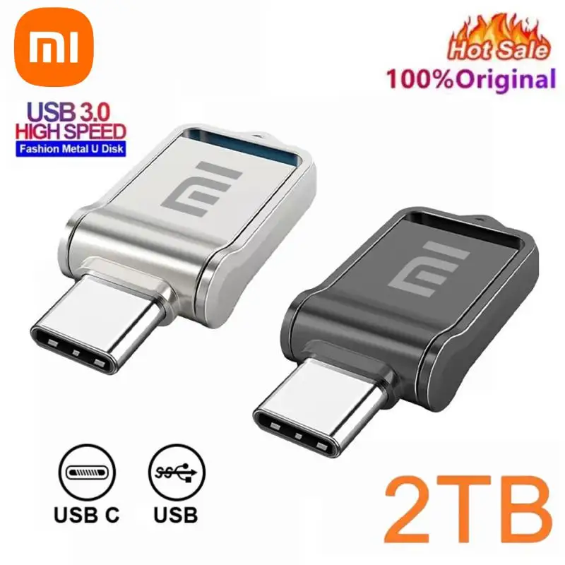 Top Xiaomi Originele U Disk 2Tb Metalen Hoge Snelheid Draagbare 1Tb Flash Pen Drive Usb 3.0 1Tb 2Tb Type-C Adapter Uitgebreide Data 512G