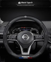 Car Steering Wheel Cover Nissan Qashqai Juke X-Trail Patrol Note Leaf Altima Maxima Micra Murano Rogue Pulsar Sentra Teana Tiida