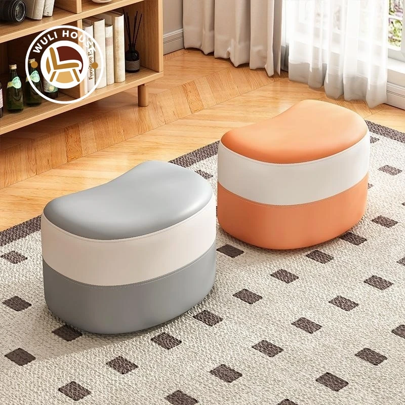 

Small Stool For Household Use Shoe Changing Stool Living Room Sofa Stool L Coffee Table Stool Small Bench Leather Crescent Stool