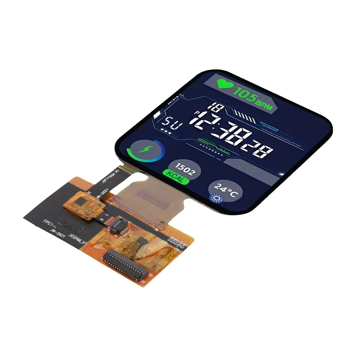 2.2in Square Color OLED Display (480x480) with QSPI/MIPI Dual Interfaces and Capacitive Touch Screen for Instrumentation