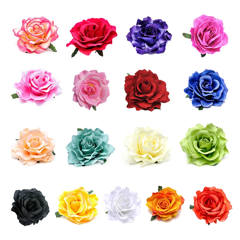 Rose Flower Hair Clip Dancer Pin Up Flower Brooch 5 Packs Black Promotion