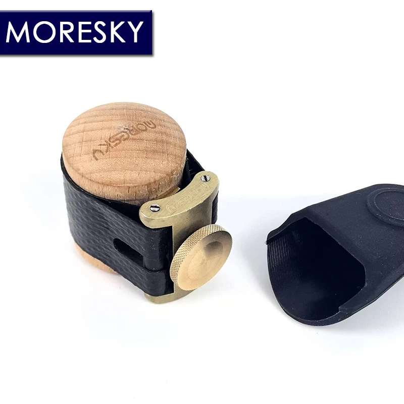 MORESKY 1pc Saxophone Mouthpiece Leather Ligatures For Alto Sax Clarinet Accessories Leather Fastener Clip With Hat