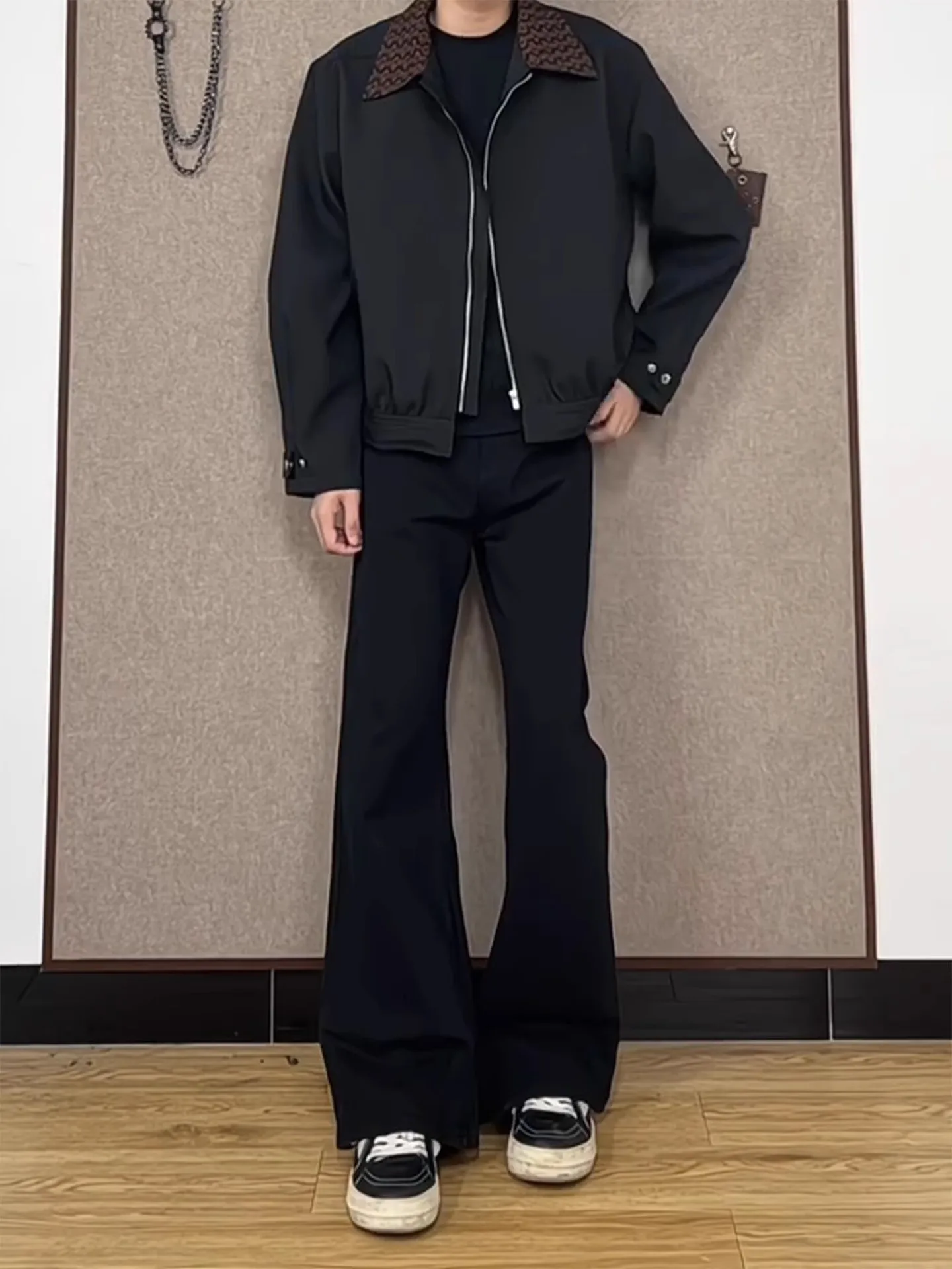 

Cleanfit Bla Bell Bot Men's Jeans American Vibe High Waist Extended Straight Knife Trousers Youth Faion Casual Wear