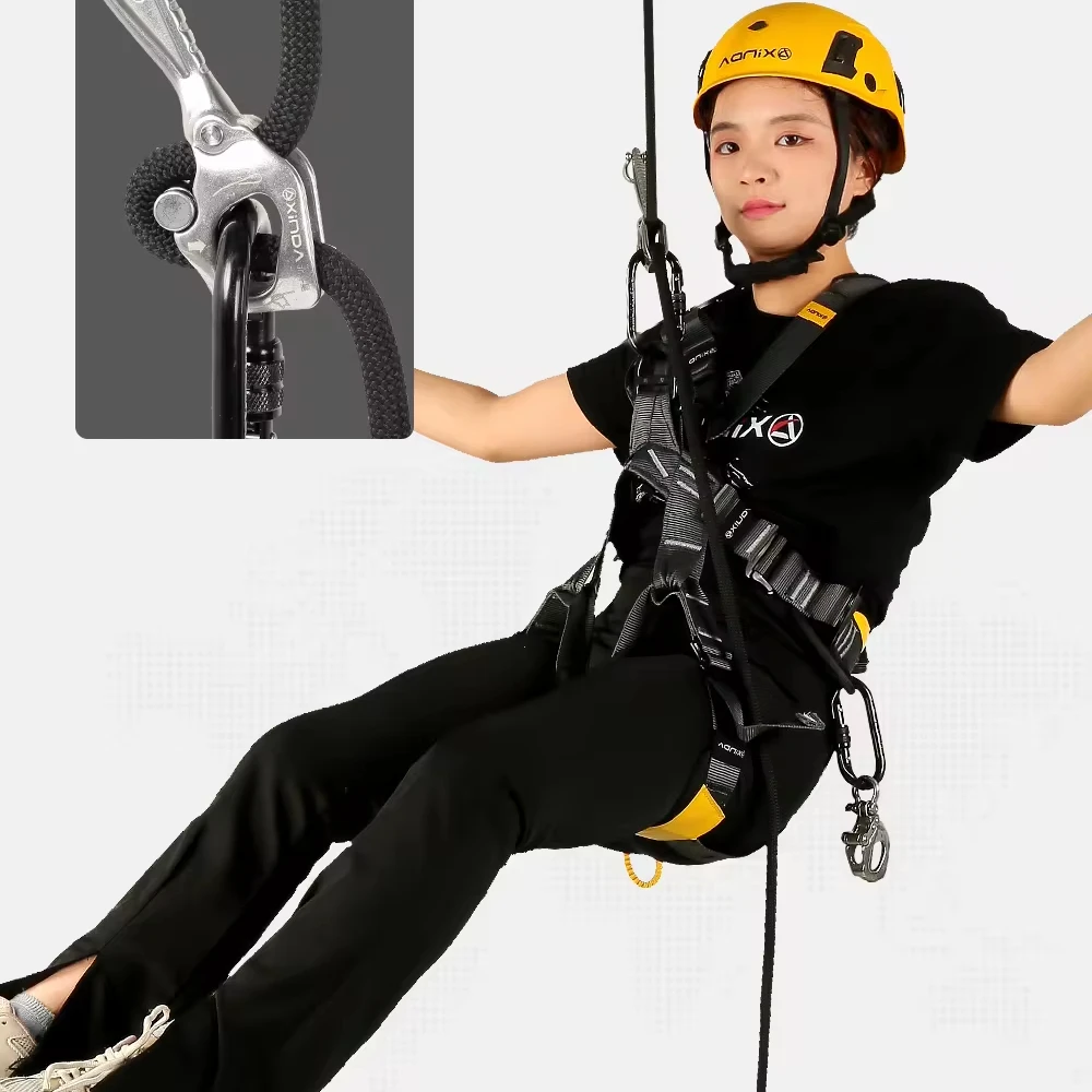 XINDA Stainless Steel Safety Braking Descender Big Dipper Arborist Work for Rock Climbing Casual Outdoor Activities Work Height