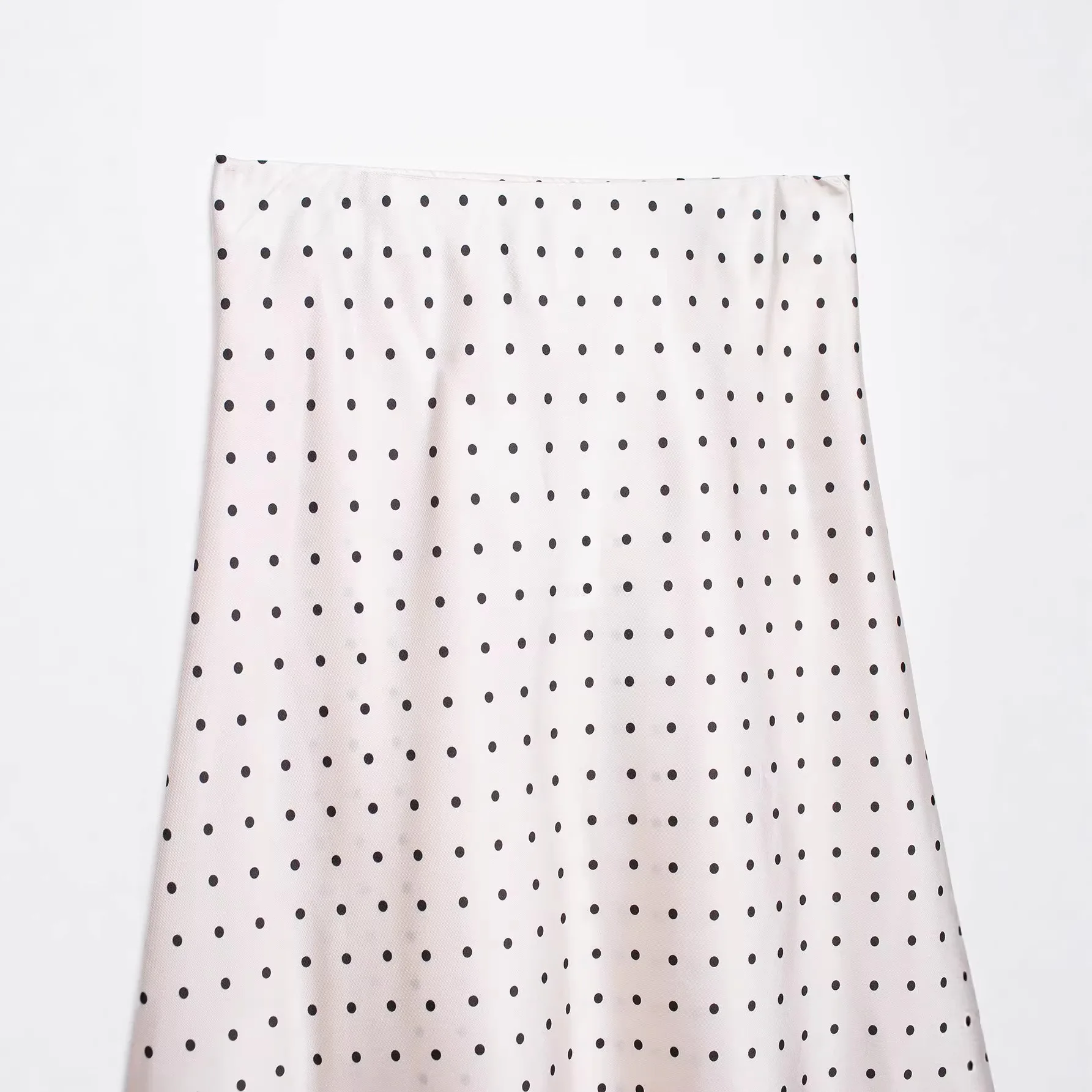 2026 New Women's Summer Fashion Polka Dot Asymmetrical Silk Satin Textured Skirt