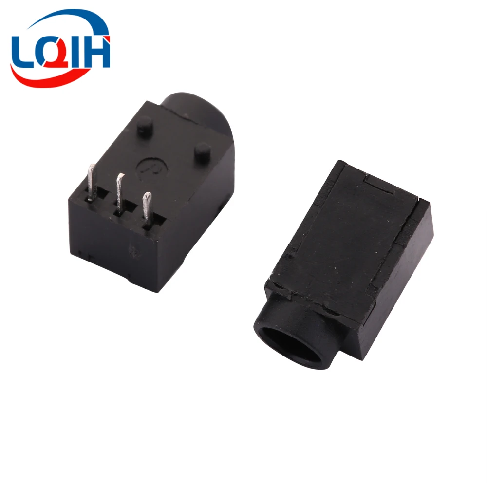 10Pcs Black 3.5x1.1mm DC Power Female Socket Supply Connector DC-003A 3.5*1.3mm 3 Pin Panel Mount Jack Plug Adapter Connectors