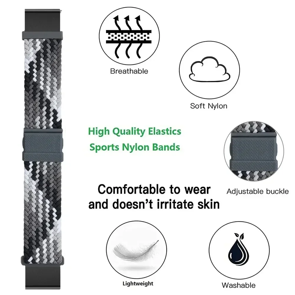 Garmin Forerunner Braided Nylon ، رباط غريزة ، سوار ، S70 ، S62 ، من من من النايلون ، من من من من من الصوف ، بالطوق ، بالطور 2 ، غريزة 26 ، 22
