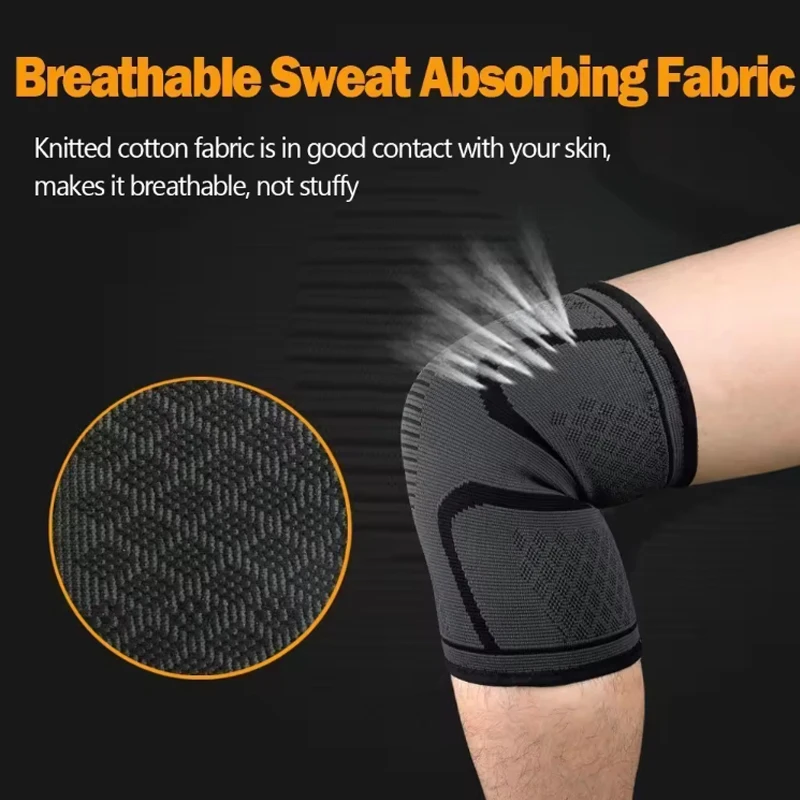 Hot Sell Elastic Breathable Compression Knitted Nylon Sports Knee Protector Guard Support Brace Sleeves For Knee Pain Relief