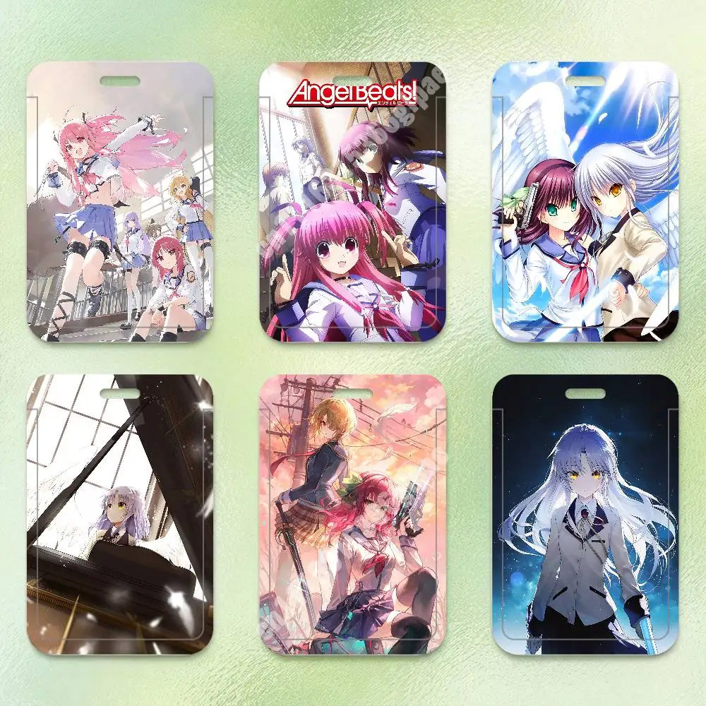 Key Anime Angel Beats Kanade Yuri Yui Plastic Card Holder Staff ID Card Clear Transparent Campus Access Name Tag