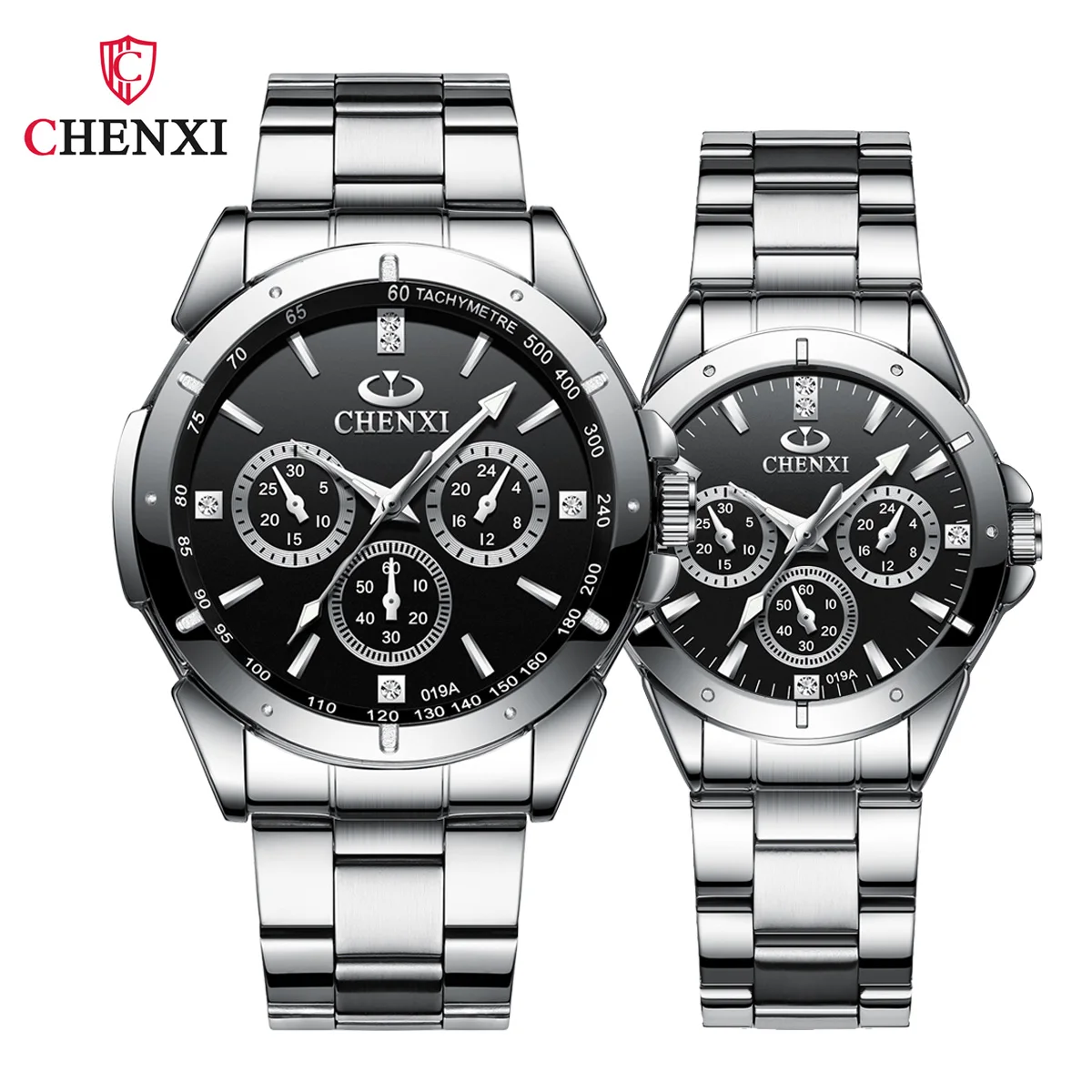 CHENXI Couple Watch Set High Quality Quartz Wristwatch Stainless Steel Waterproof Men and Women Watches Couples Gifts