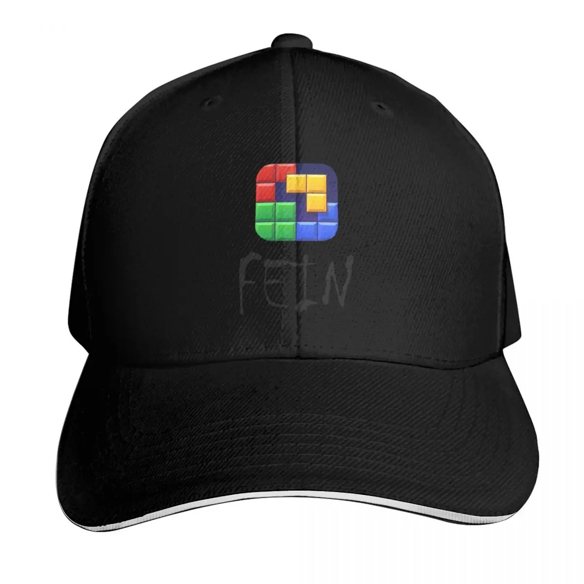 Block Blast FEIN Baseball Cap Cotton Twill Breathable Contrast Two Tone Brim Snapback Flat Bill