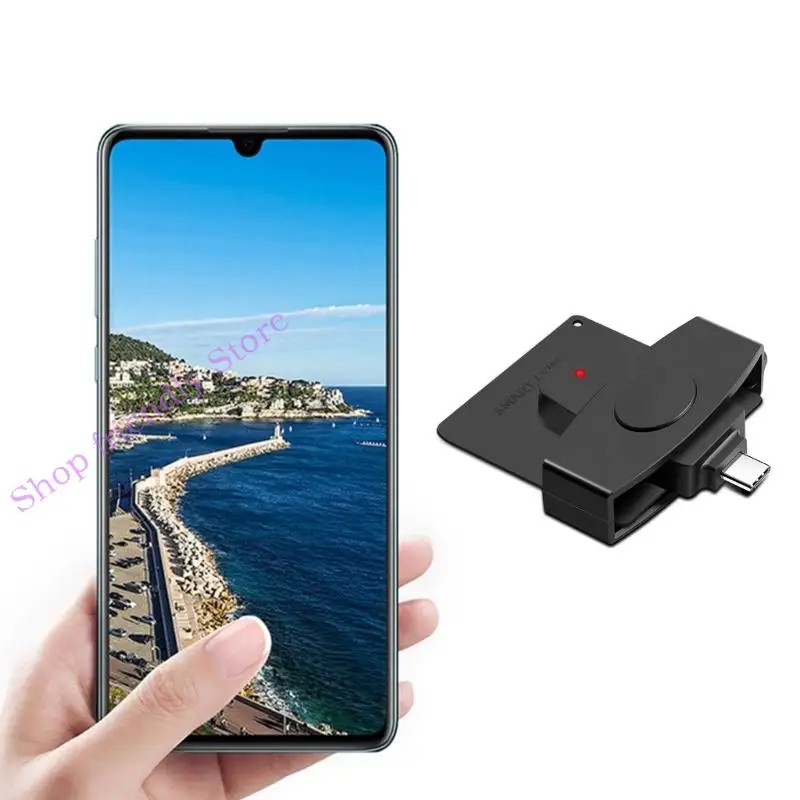 594A USB TypeC Card Reader Memory Identity Card Electronic DNIE Cloner Connector Adapter for PC Smartphones