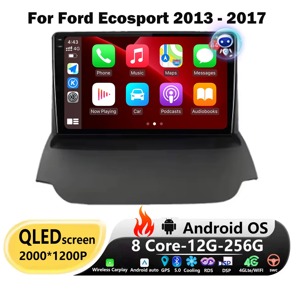 

Беспроводной Carplay для Ford Ecosport 2013 2014 2015-2017 Android 16 Автомобильный радиоприемник Мультимедийный видеоплеер Навигация GPS Головное устройство