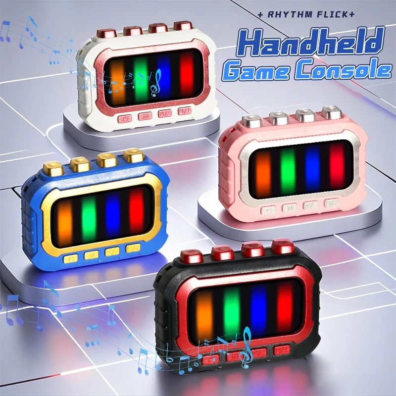 Finger Handheld Rhythm Game Machine, Poppit Fidget Toy, Pocket-Sized Educational Fun Play for Stress Relief