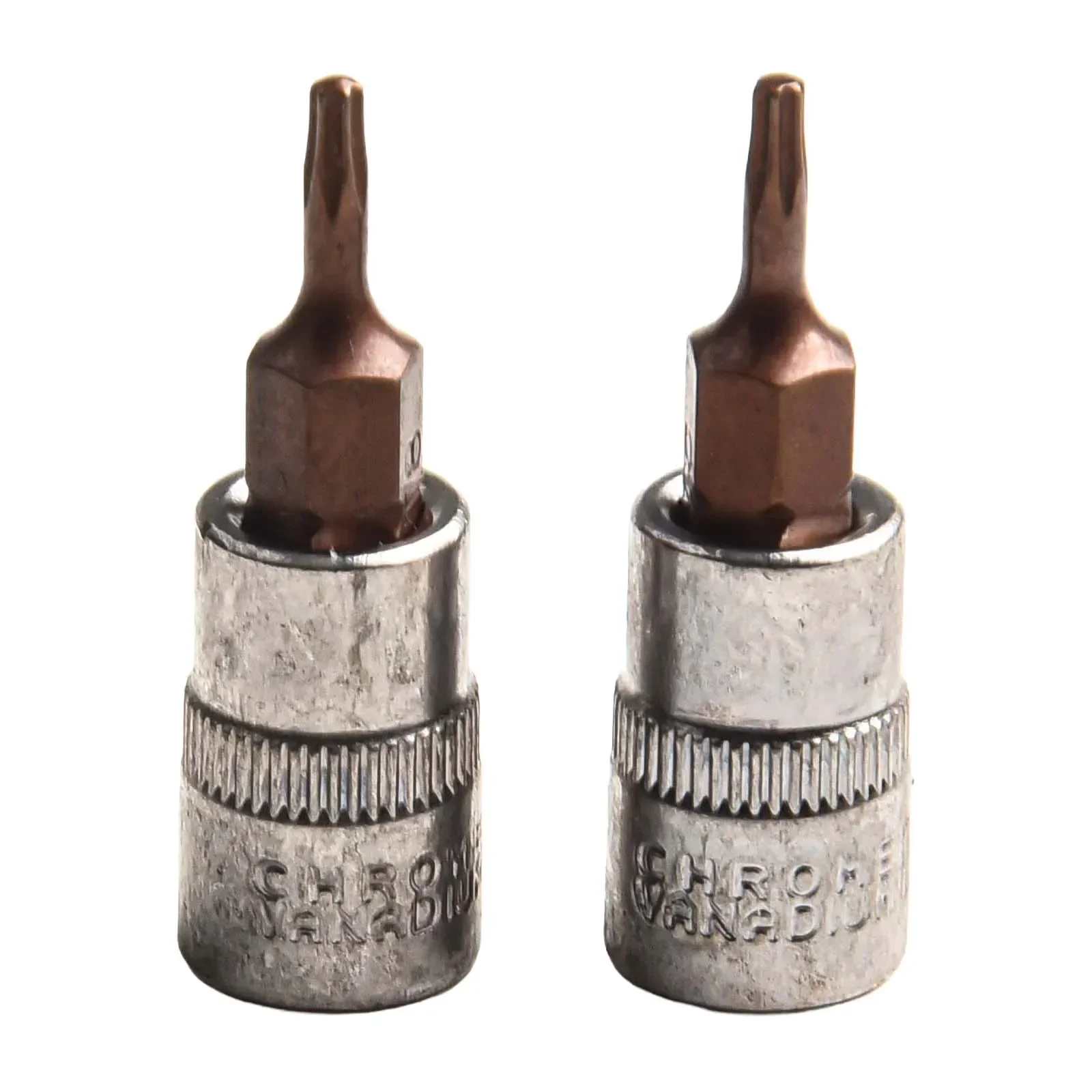 Chrome Vanadium For Torx Bit Set 2 Pieces Hex Shank 1/4 Inch Drive Socket Wrench Compatible with T8 through T40 For Torx Sizes