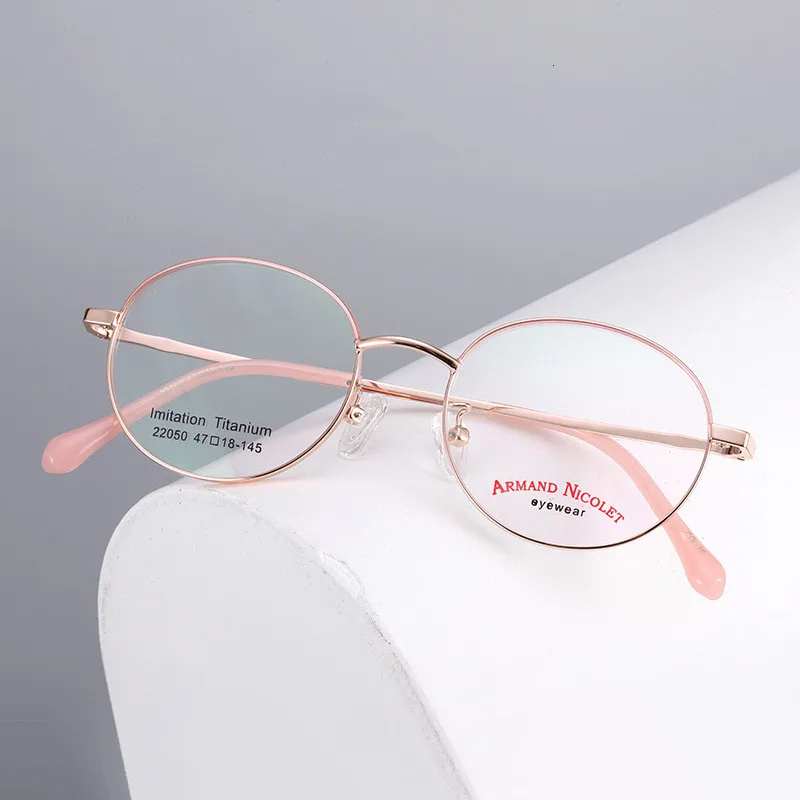 Titanium Alloy Round Retro Eye Glasses Frame Full Rim Myopia Eyeglasses Men Women Fashion Spectacle Frames Prescription Eyewear